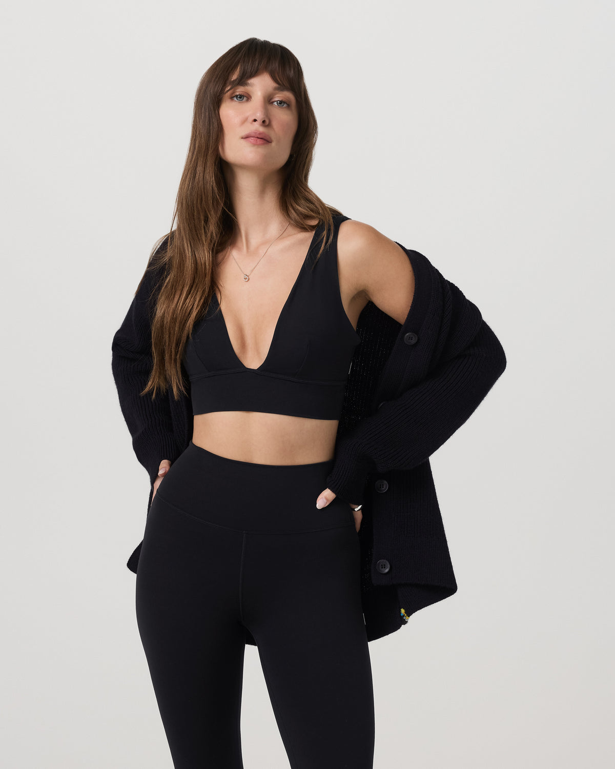 Alps Boyfriend Cardigan Women's Black Knit Sweater - Image 6