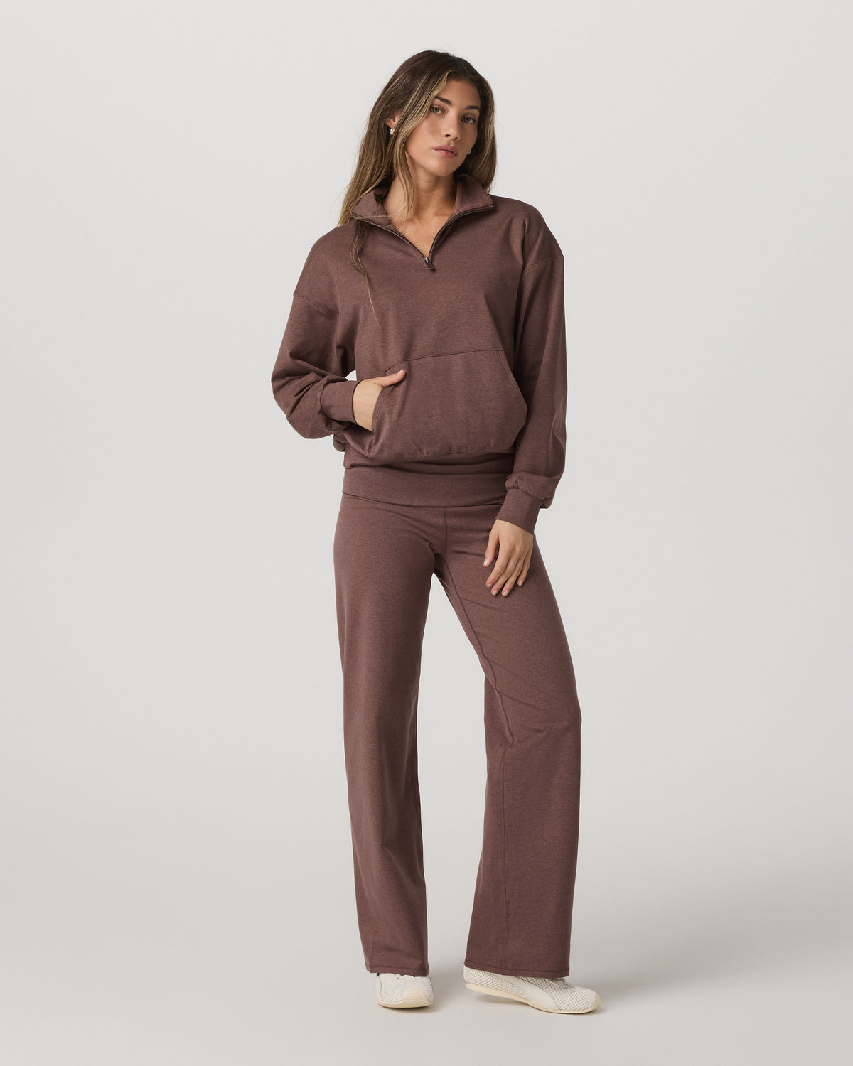Granite Half Zip Women's Sable Heather Sweatshirt - Image 2