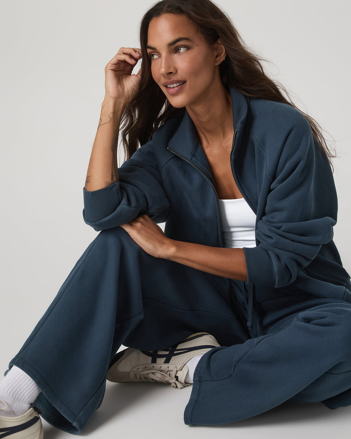Restore Double Zip Sweatshirt Ocean Blue Full-Zip Fleece - Image 4
