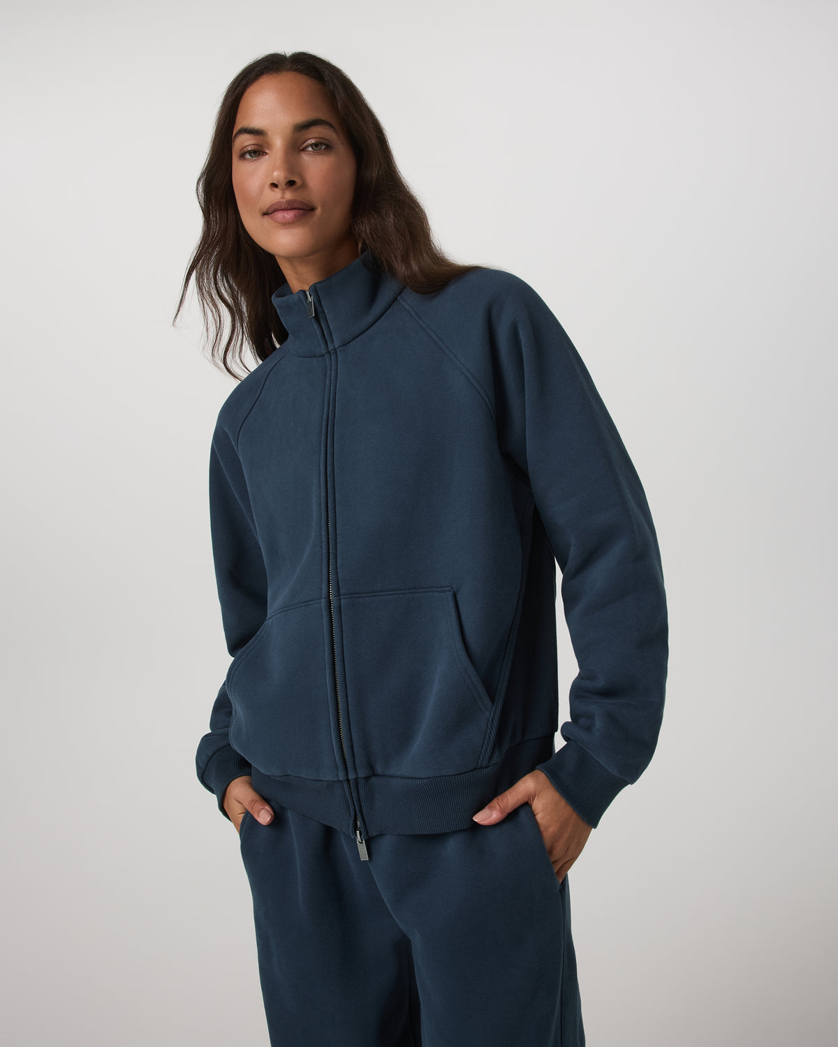 Restore Double Zip Sweatshirt Ocean Blue Full-Zip Fleece - Image 6