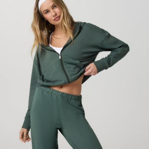 Halo Modern Full Zip Hoodie Women's Agate Green Hoodie