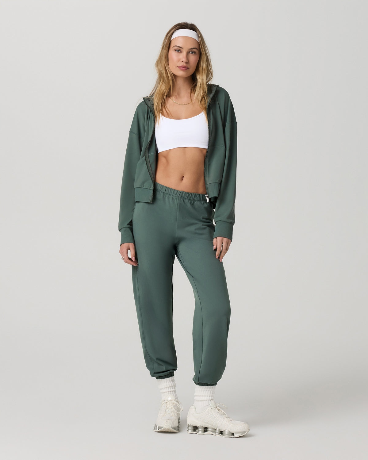 Halo Modern Full Zip Hoodie Women's Agate Green Hoodie - Image 2