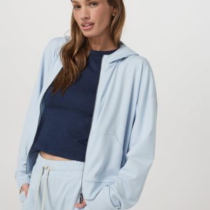 Women's Halo Modern Full Zip Hoodie Soft Sky Heather