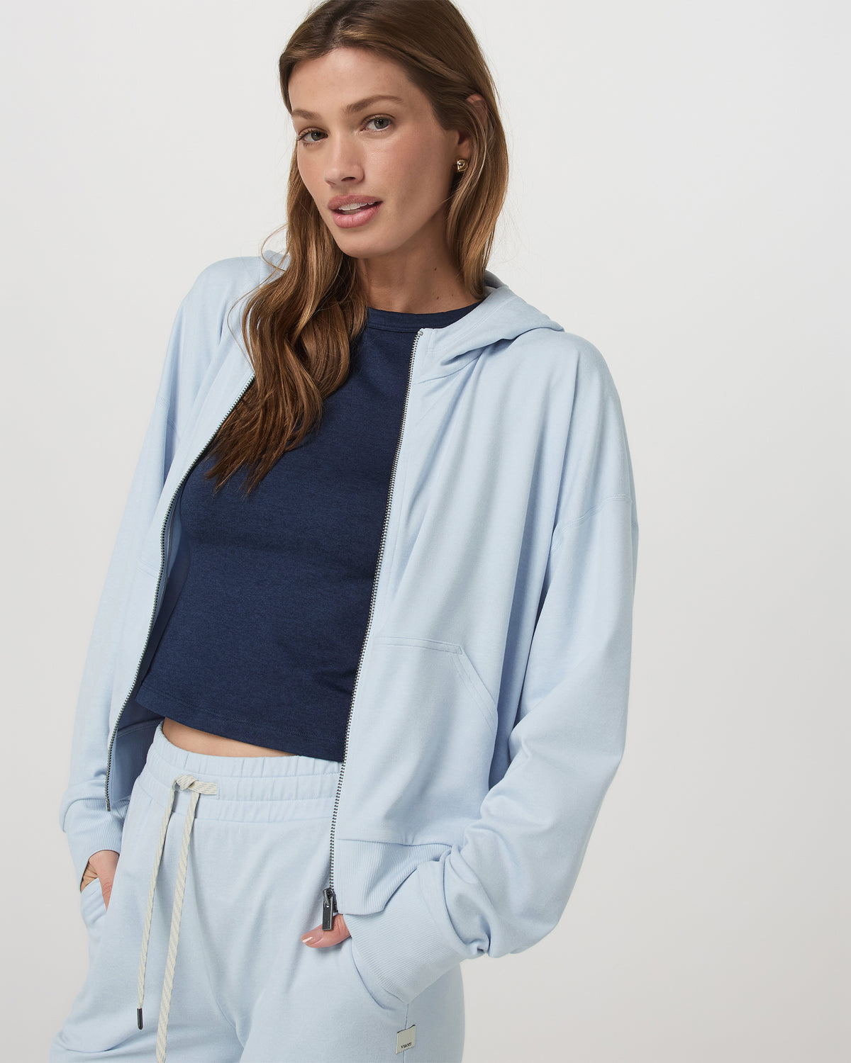 Women's Halo Modern Full Zip Hoodie Soft Sky Heather