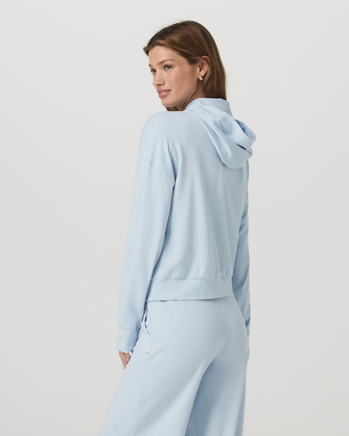 Women's Halo Modern Full Zip Hoodie Soft Sky Heather - Image 3