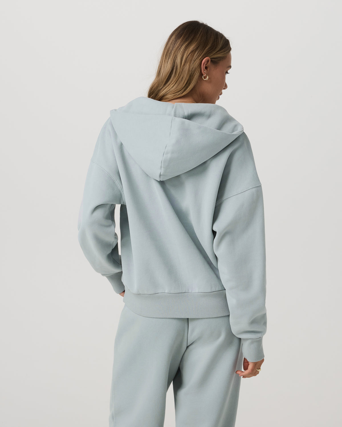 Restore Relaxed Half Zip Hoodie Blue Haze Jacket - Image 3