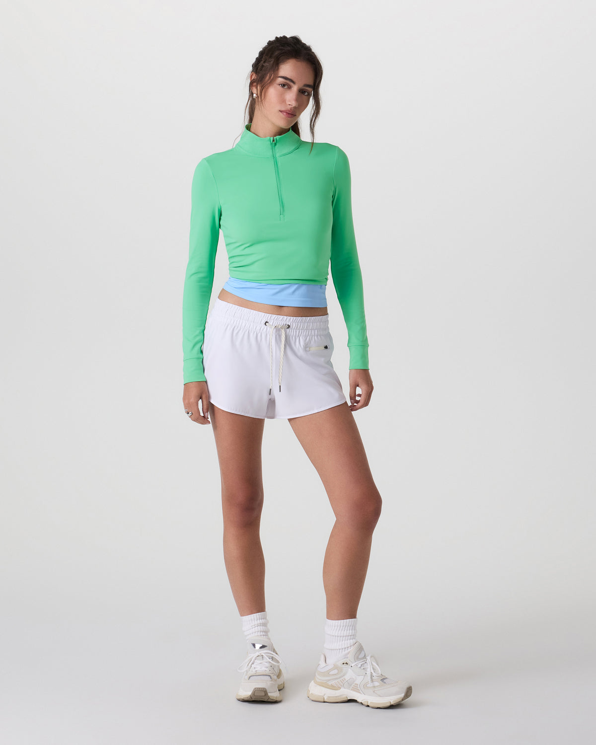Studio Half Zip Women's Ligh Bergamot Workout Jacket - Image 3