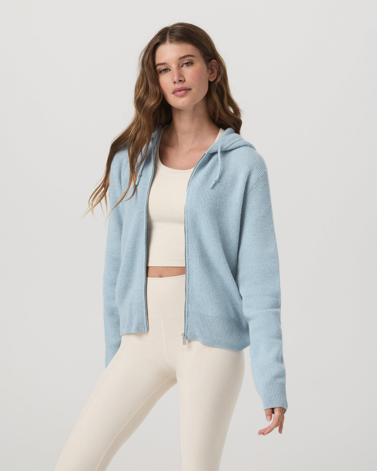 ??milie Cashmere Hoodie Women's Bluebell Zip - Image 5
