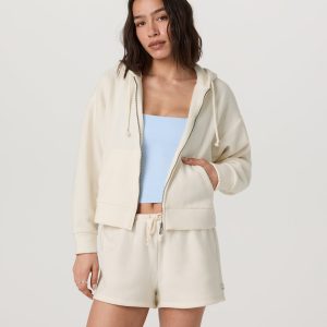 Beach Fleece Zip Up Women's Natural Full-Zip Hoodie