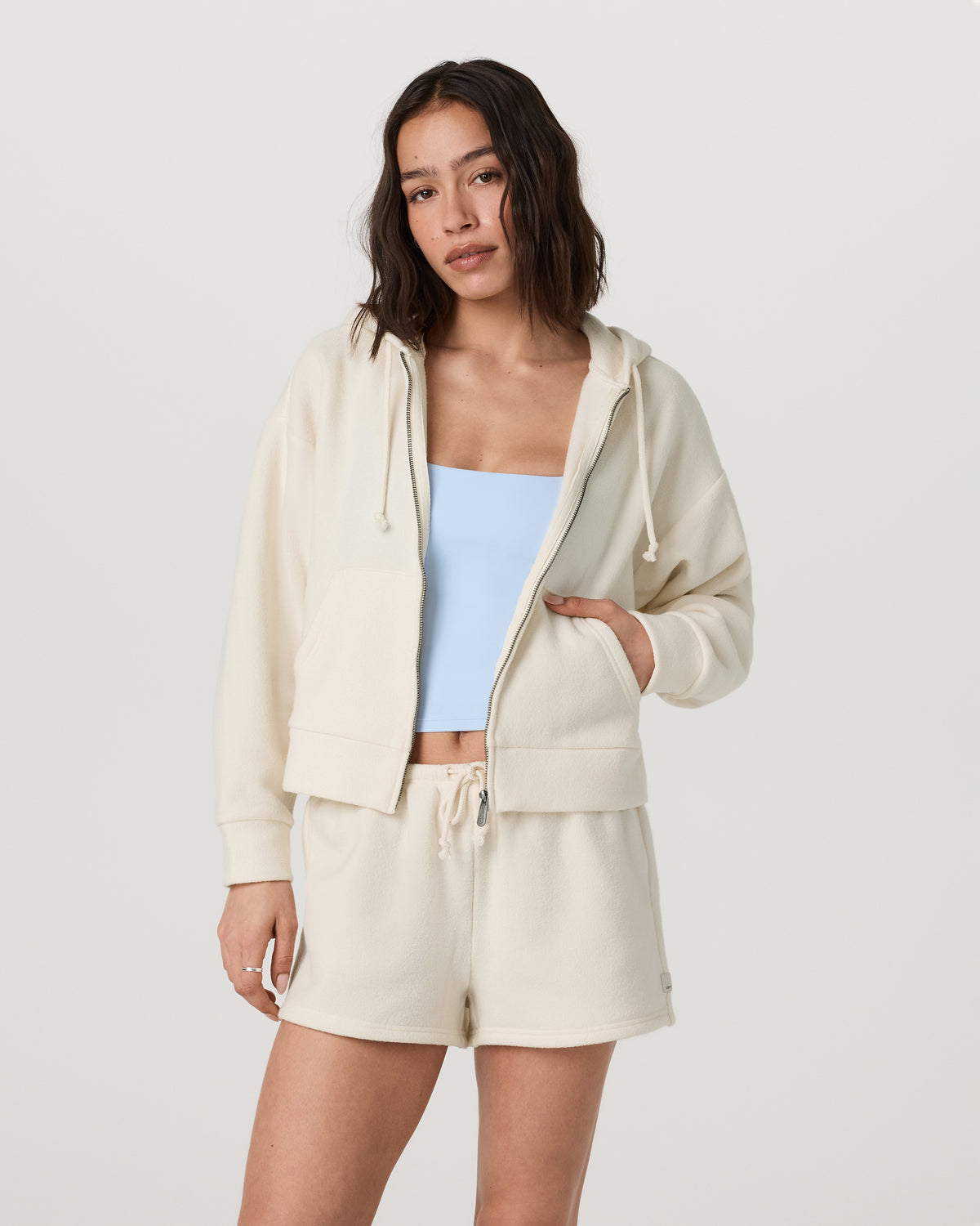 Beach Fleece Zip Up Women's Natural Full-Zip Hoodie