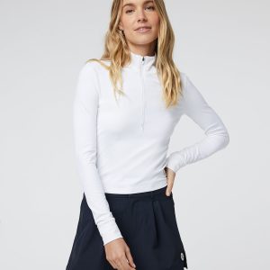 Studio Half Zip Women's White Athletic Pullover