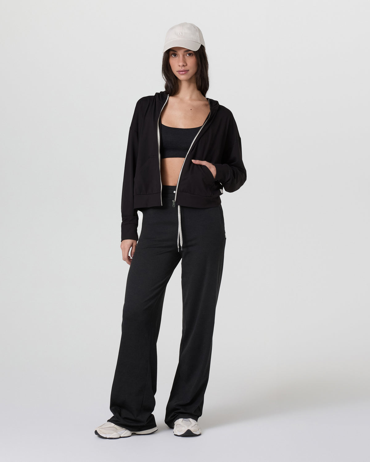 Halo Modern Full Zip Hoodie Solid Black - Image 2