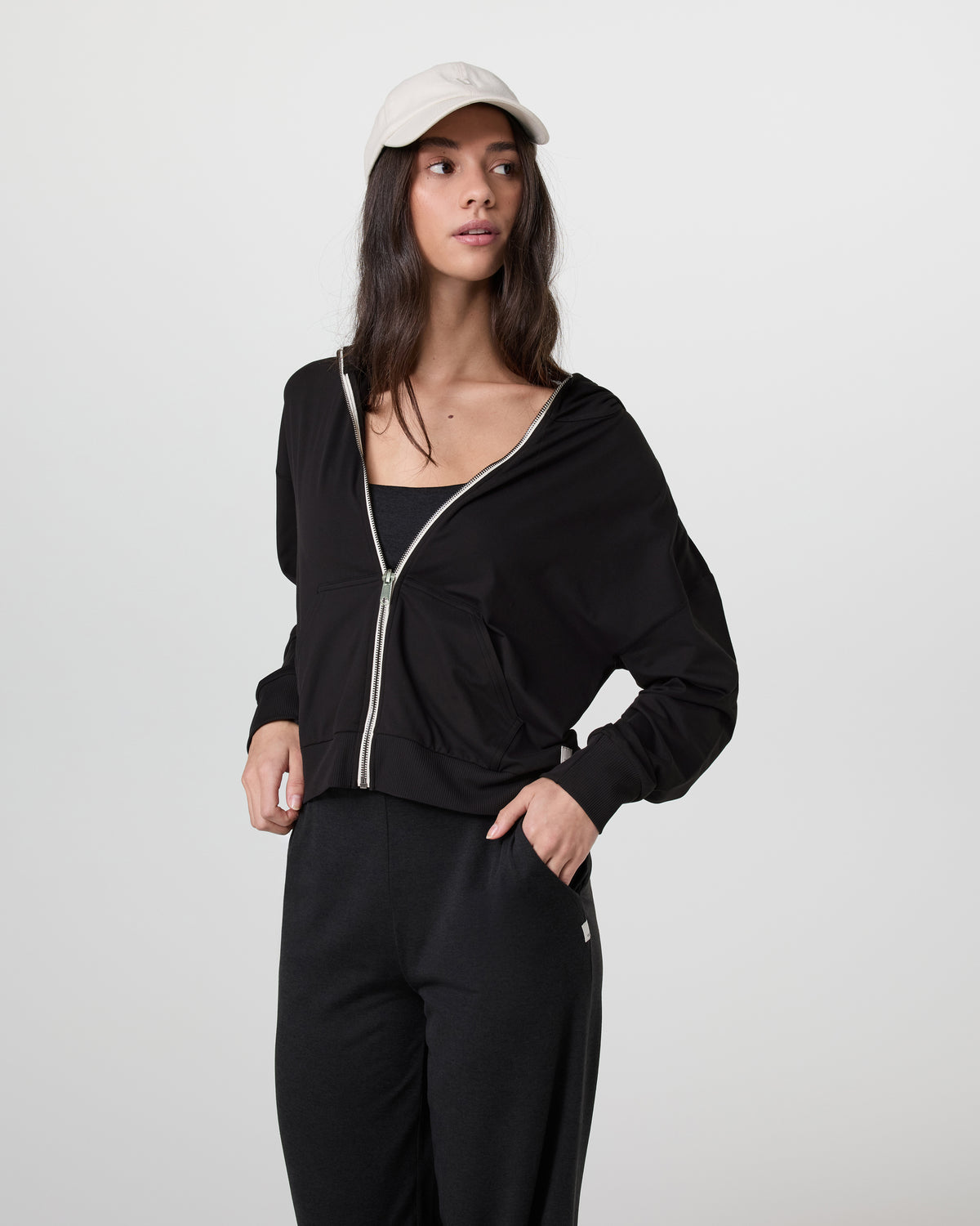 Halo Modern Full Zip Hoodie Solid Black - Image 4