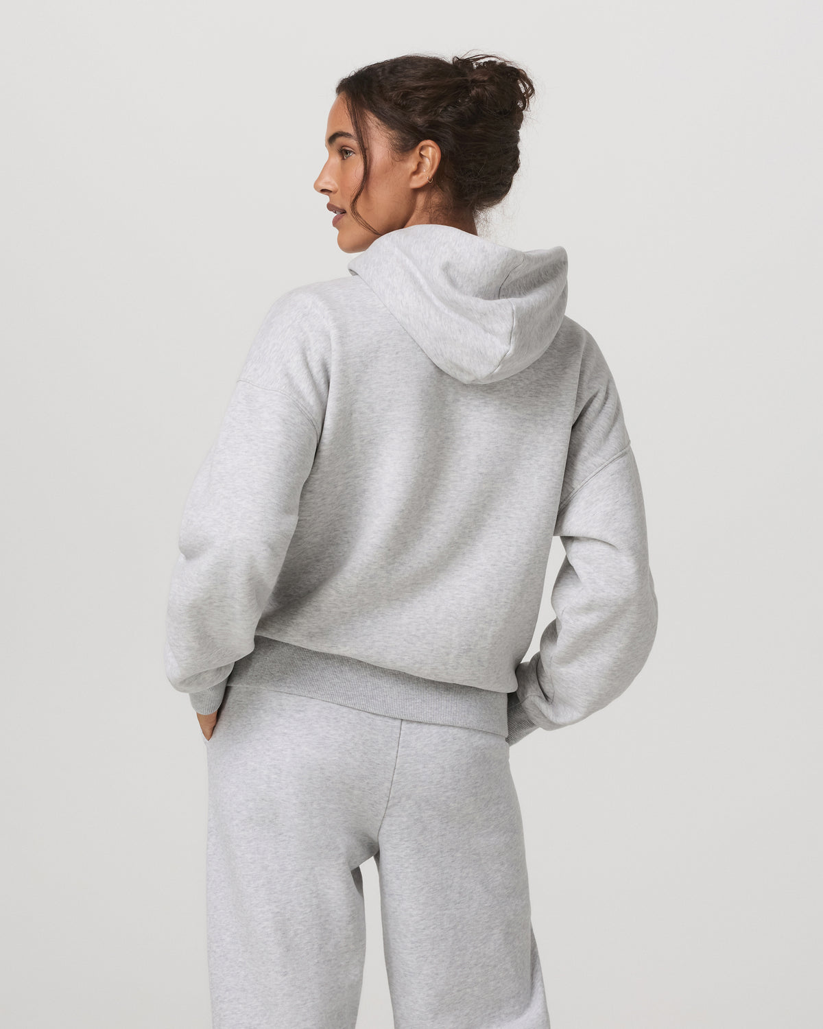 Restore Relaxed Half Zip Hoodie Pale Grey Jacket - Image 3
