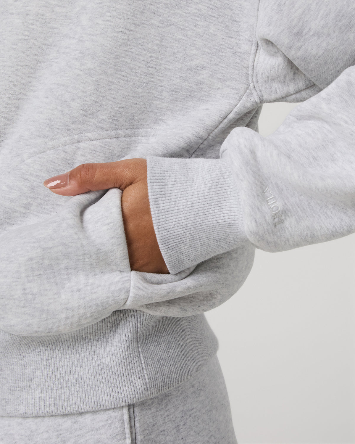 Restore Relaxed Half Zip Hoodie Pale Grey Jacket - Image 5