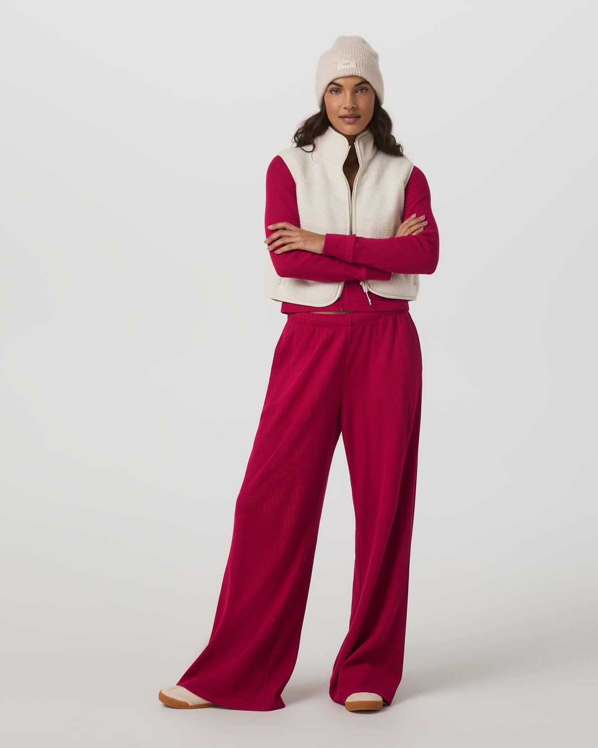 Waffle Full Zip Hoodie Women's Strawberry Hoodie - Image 6
