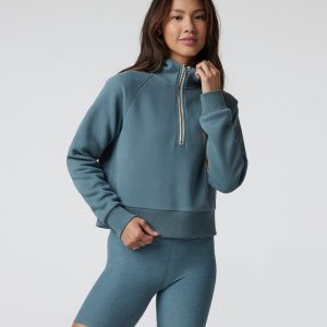 Restore Half Zip Hoodie Women's Smoke Blue Hoodie