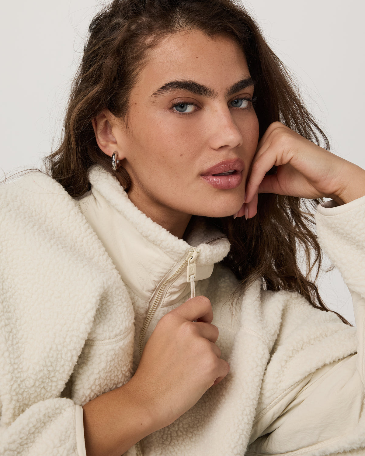 Alpine Jacket Women's Cozy Fleece Jacket in Bone