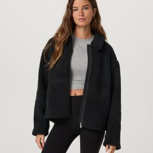 Lou Full Zip Jacket Women's Black Fleece Jacket