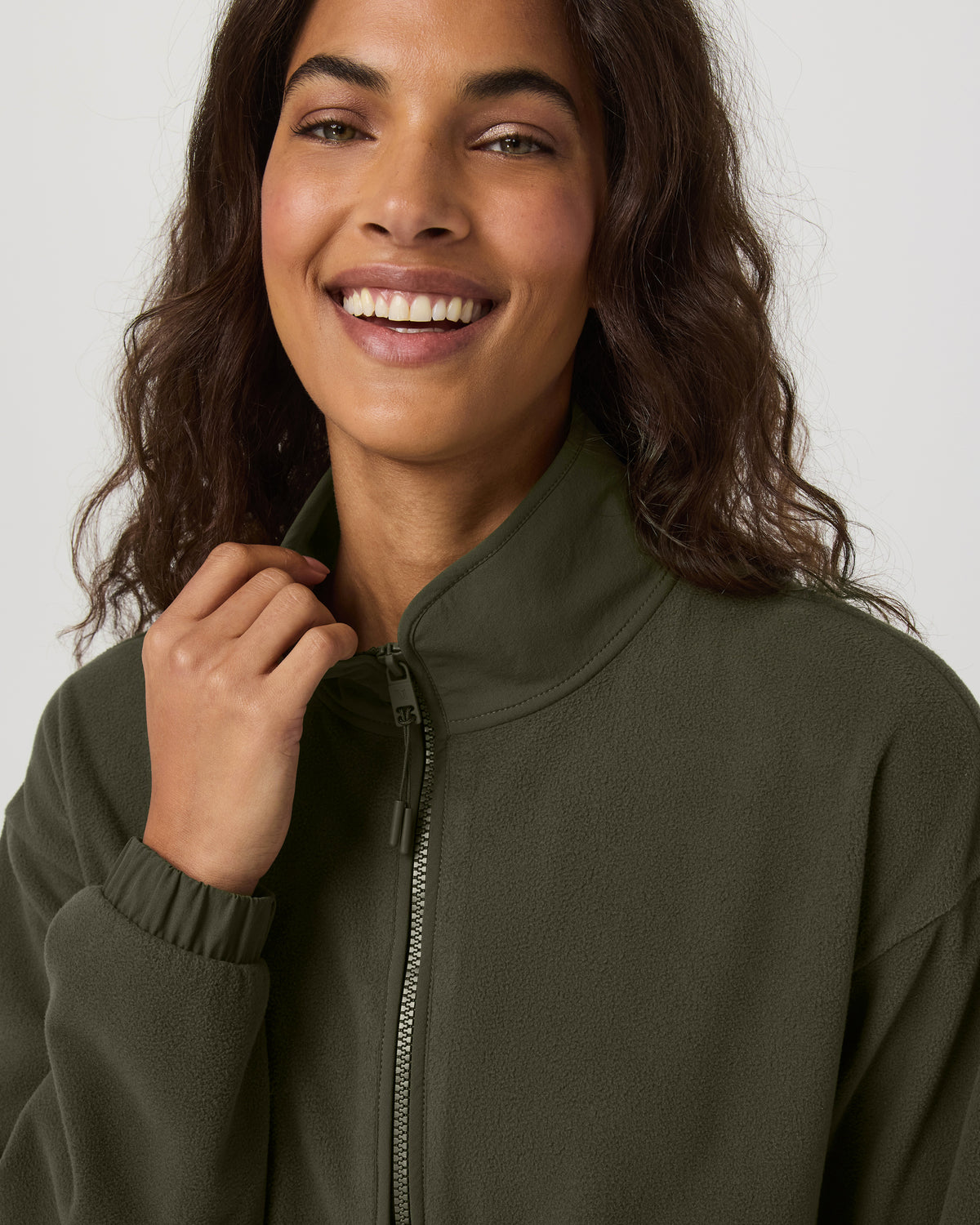Women's Aspen Half Zip Women's Olive Pullover - Image 2