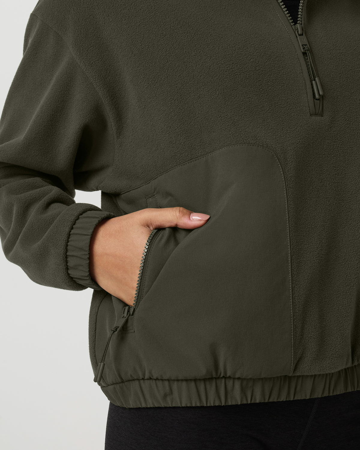 Women's Aspen Half Zip Women's Olive Pullover - Image 5