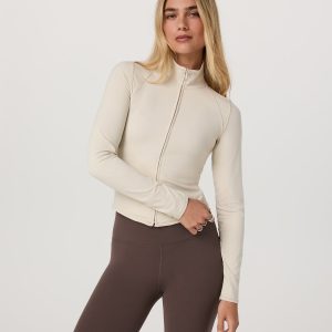Vuori AllTheFeels? Full Zip Women's Bone Fitness Jacket