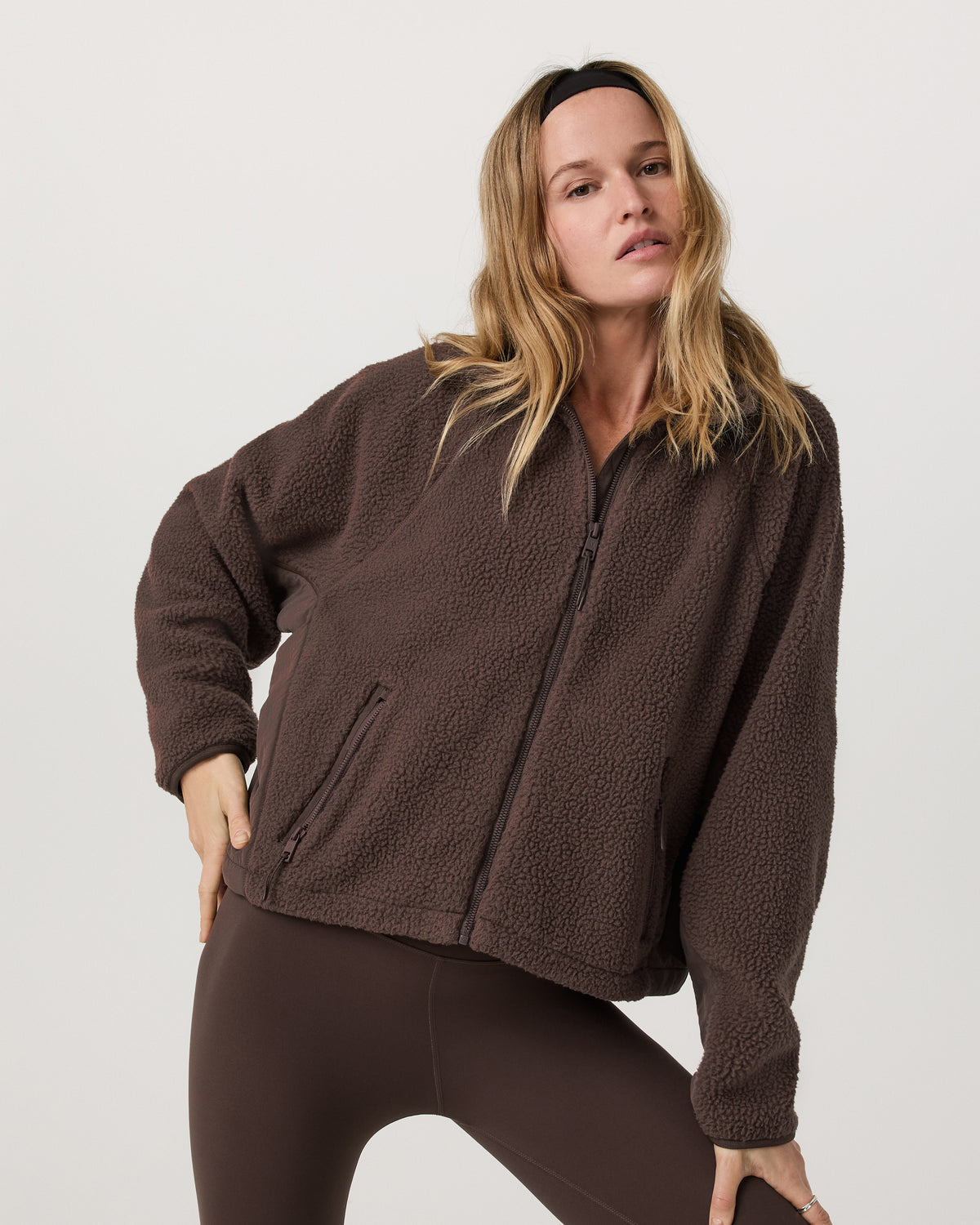 Alpine Jacket Women's Cozy Fleece Jacket in Java - Image 3