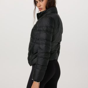 Women's Coordinate Packable Down Jacket Black Zip Up