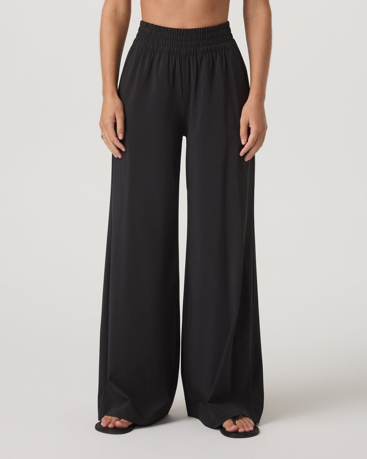 Villa Wideleg Black Lightweight Wide Leg Pants - Image 2