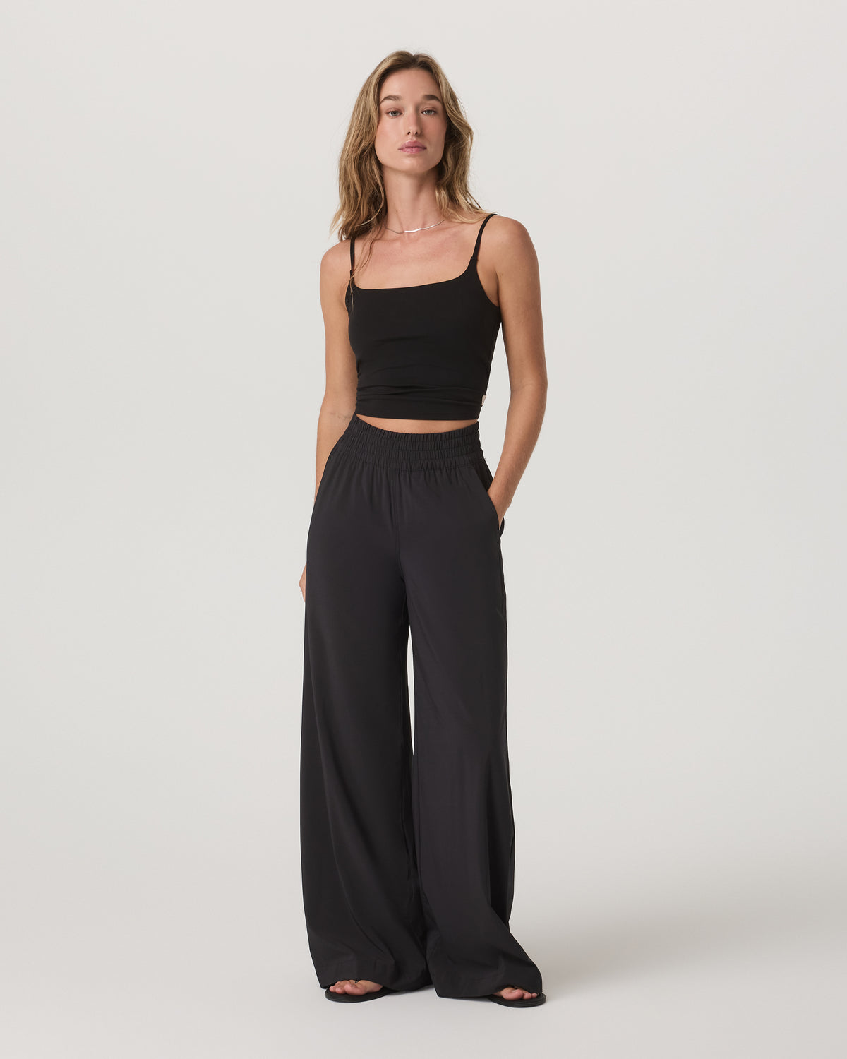 Villa Wideleg Black Lightweight Wide Leg Pants - Image 3