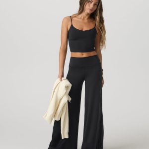 Halo Easy Wideleg Pant - Long Women's Solid Black Pants