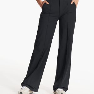 Women's Meta Wideleg Black Tailored Pants