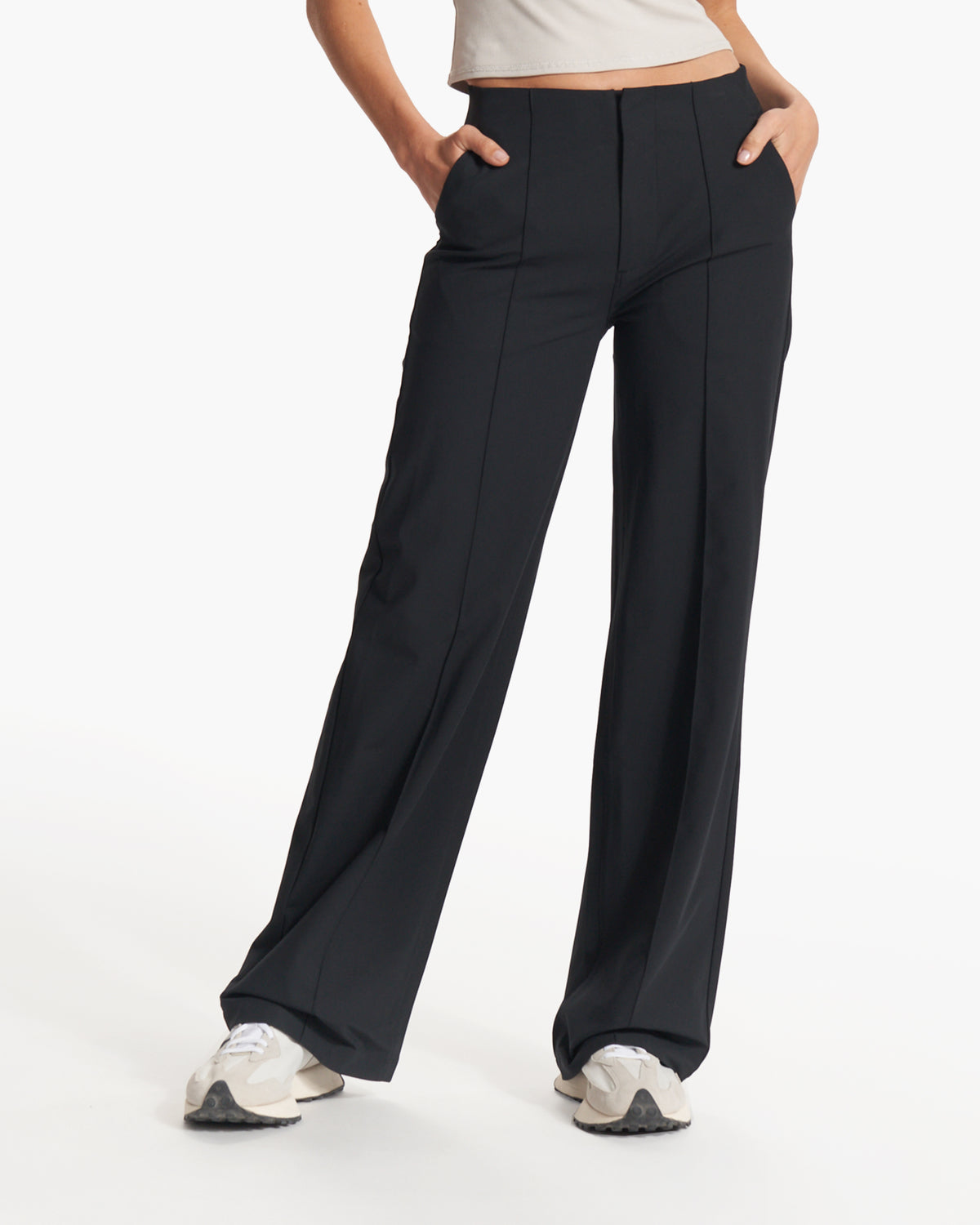 Women's Meta Wideleg Black Tailored Pants