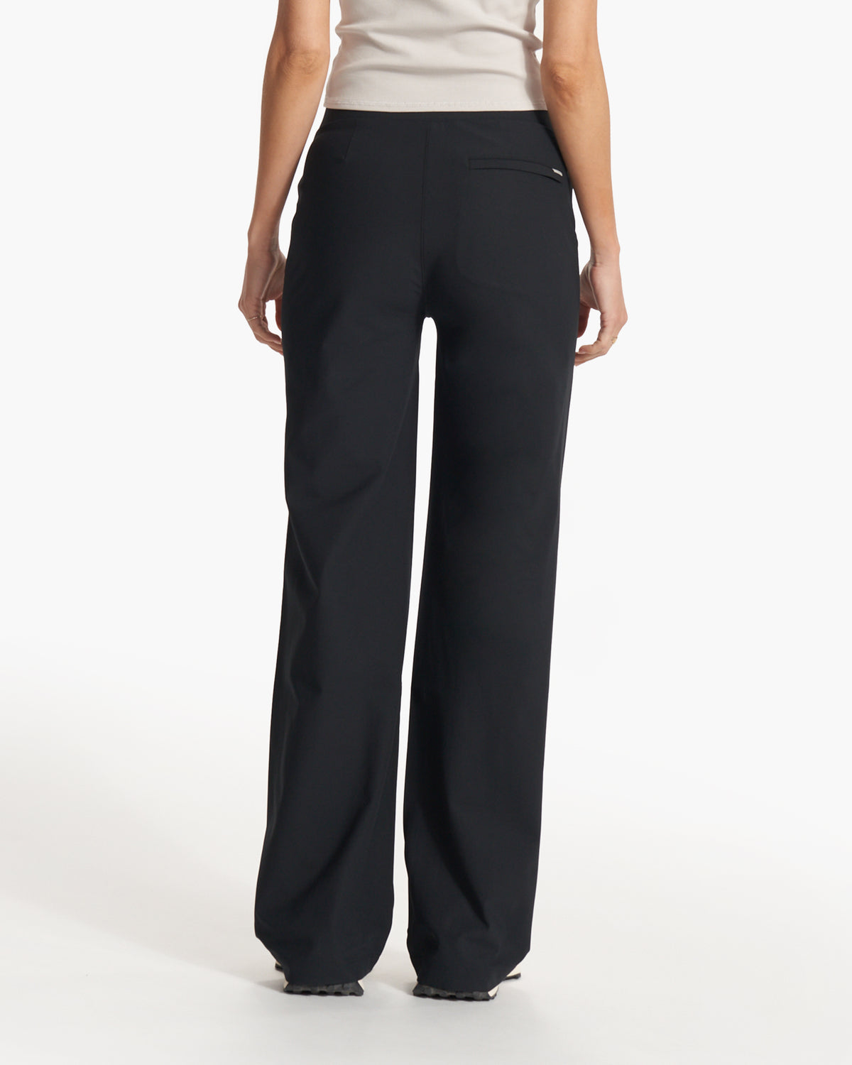 Women's Meta Wideleg Black Tailored Pants - Image 4