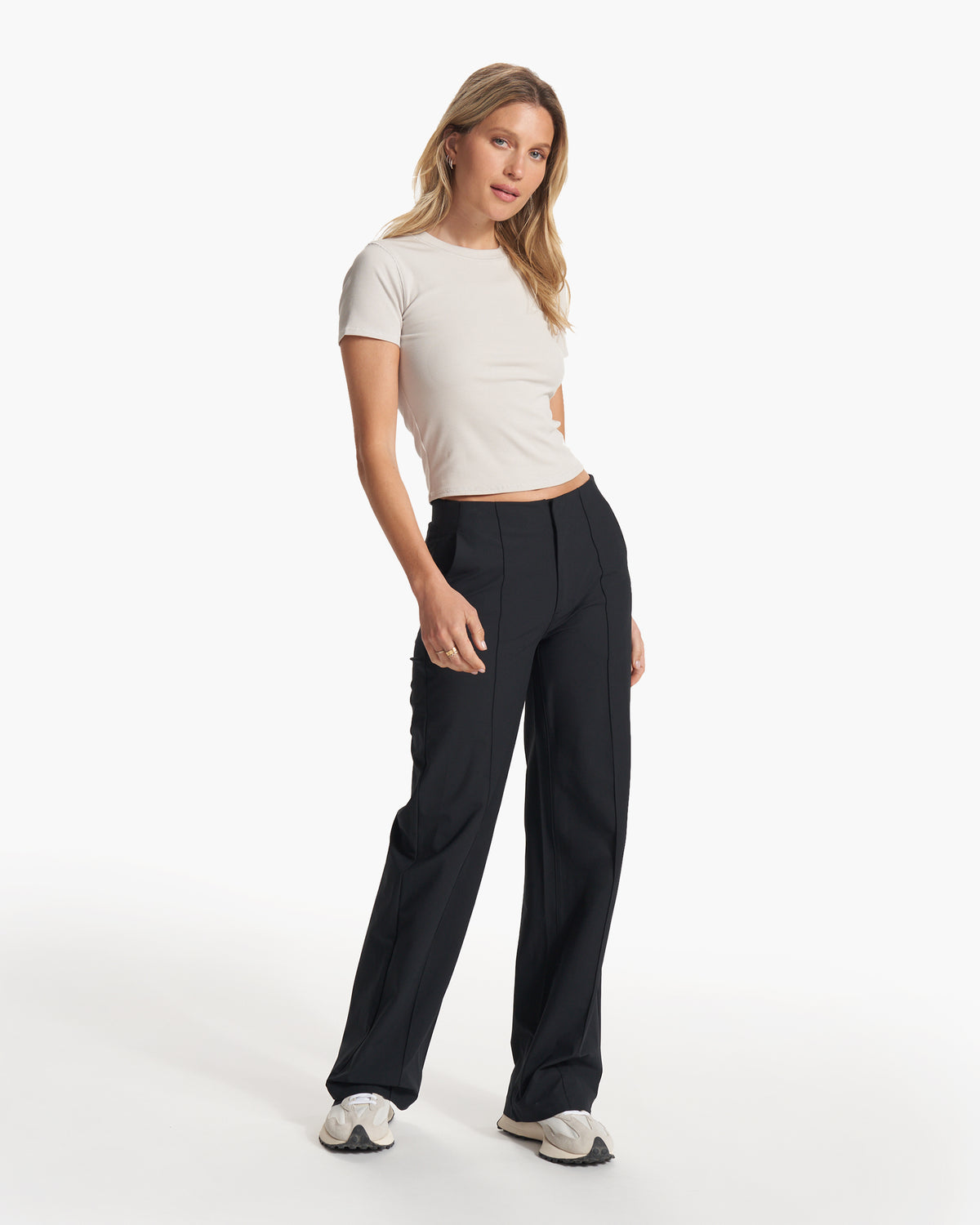 Women's Meta Wideleg Black Tailored Pants - Image 5