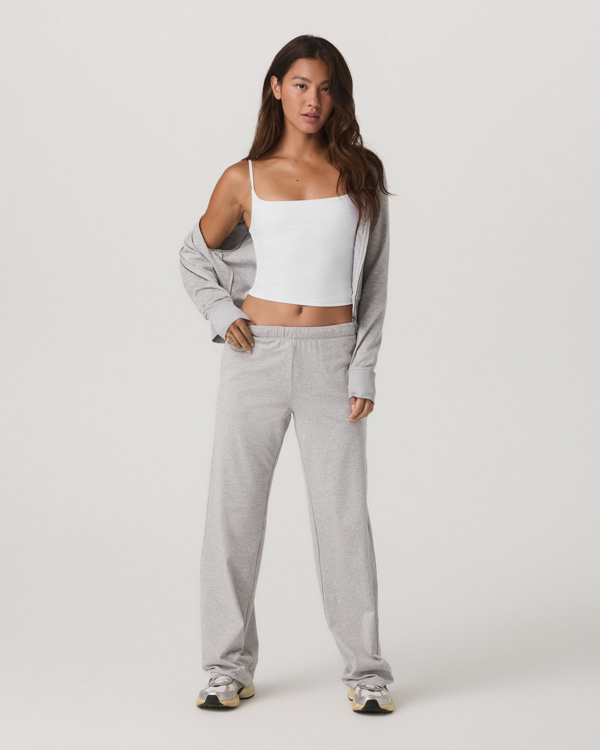 Women's Halo Modern Straight Leg Pant-Short Pale Grey - Image 2