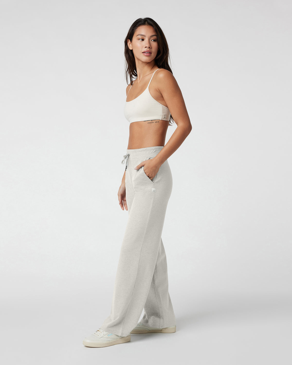 Halo Essential Wideleg - Short Ecru Heather - Image 4