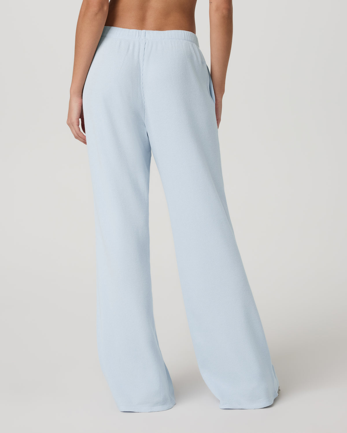 Waffle Wideleg Pant Women's Soft Sky Waffle Knit Pants - Image 3