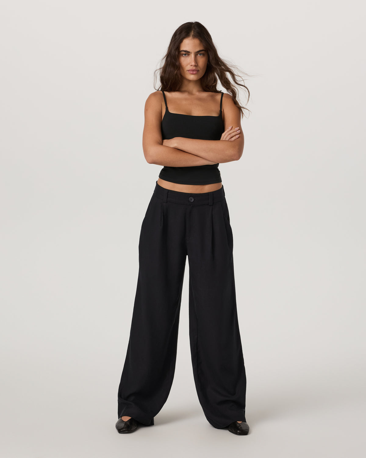 Trestles Twill Wideleg Women's Black Trouser Pants