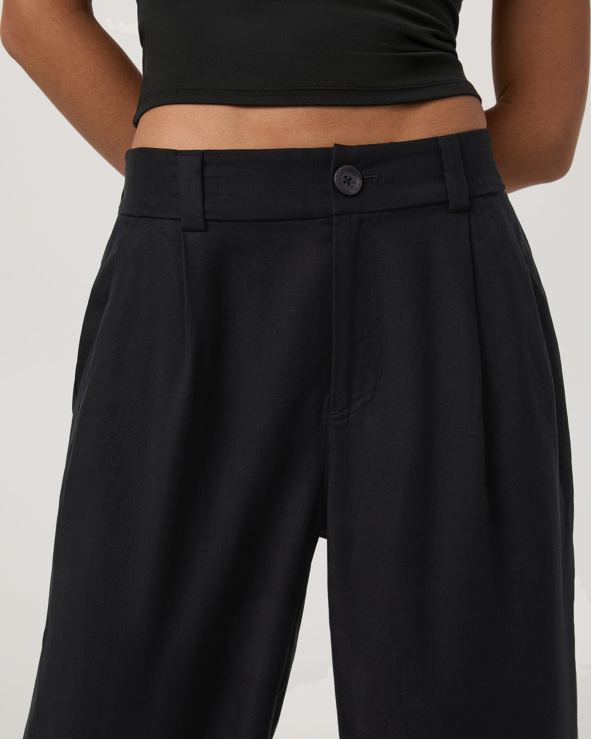 Trestles Twill Wideleg Women's Black Trouser Pants - Image 5