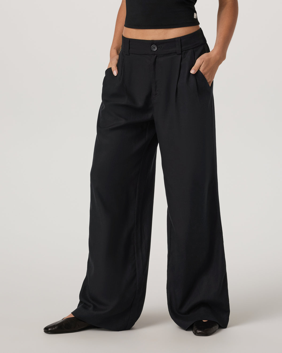 Trestles Twill Wideleg Women's Black Trouser Pants - Image 6