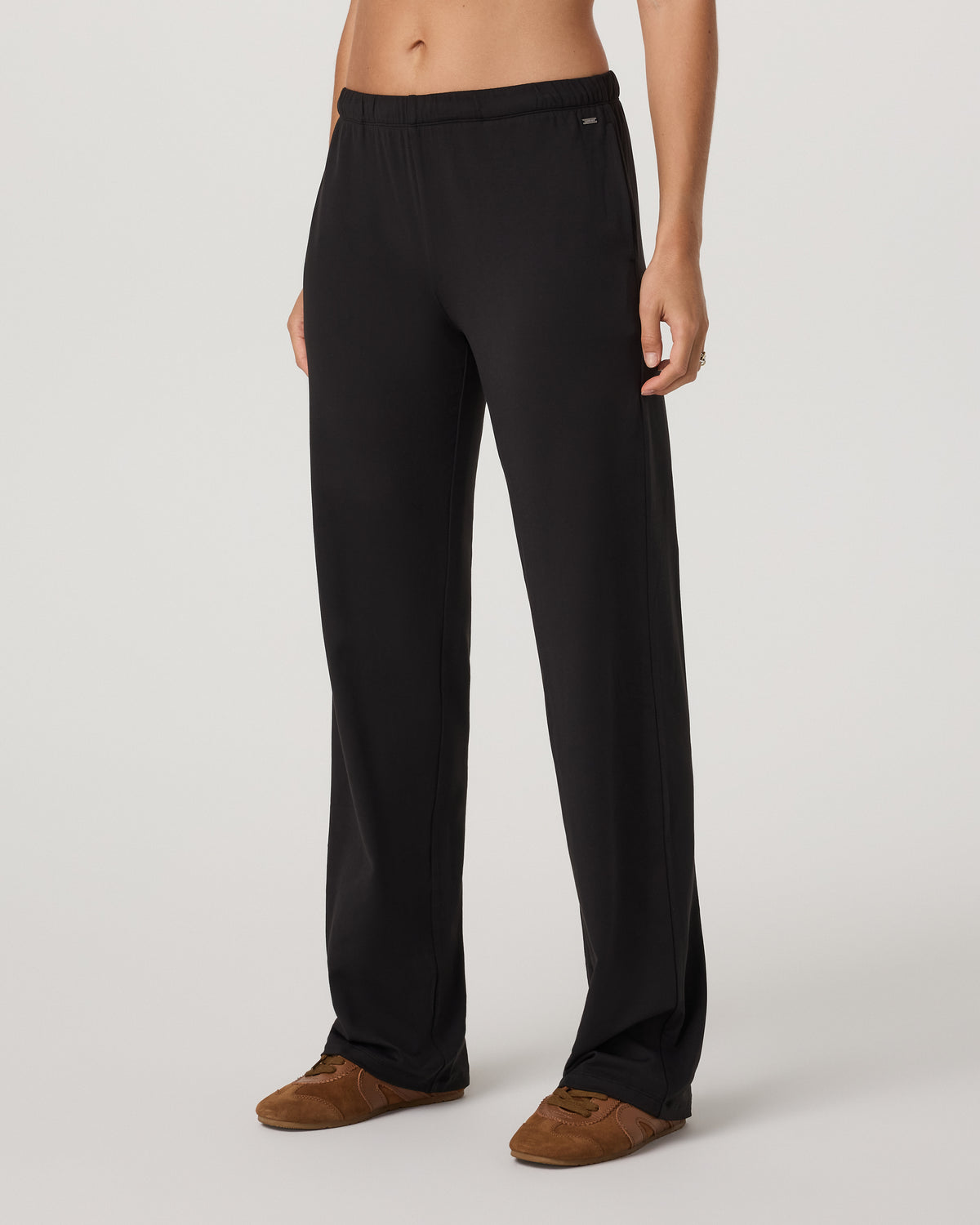 Halo Straight Leg - Long Women's Solid Black Pants - Image 5