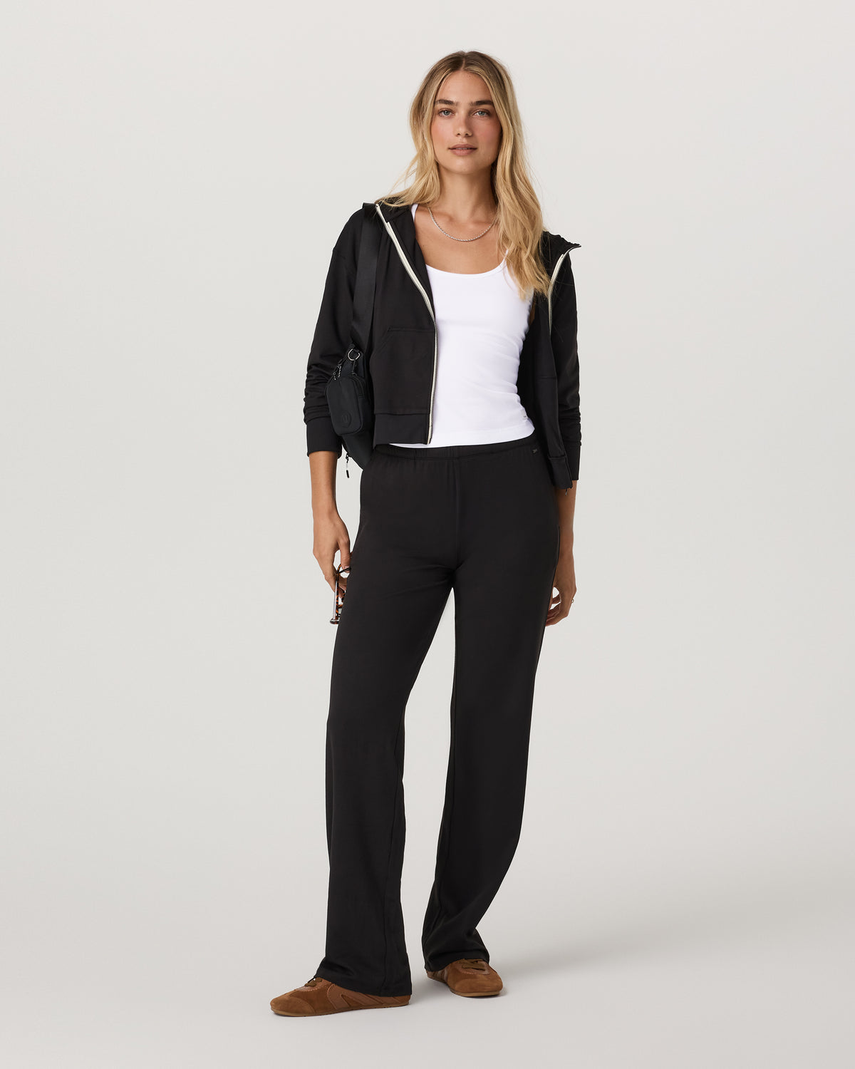 Halo Straight Leg - Long Women's Solid Black Pants - Image 6