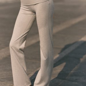 Granite Foldover Straight Leg Women's Oatmeal Heather Pant