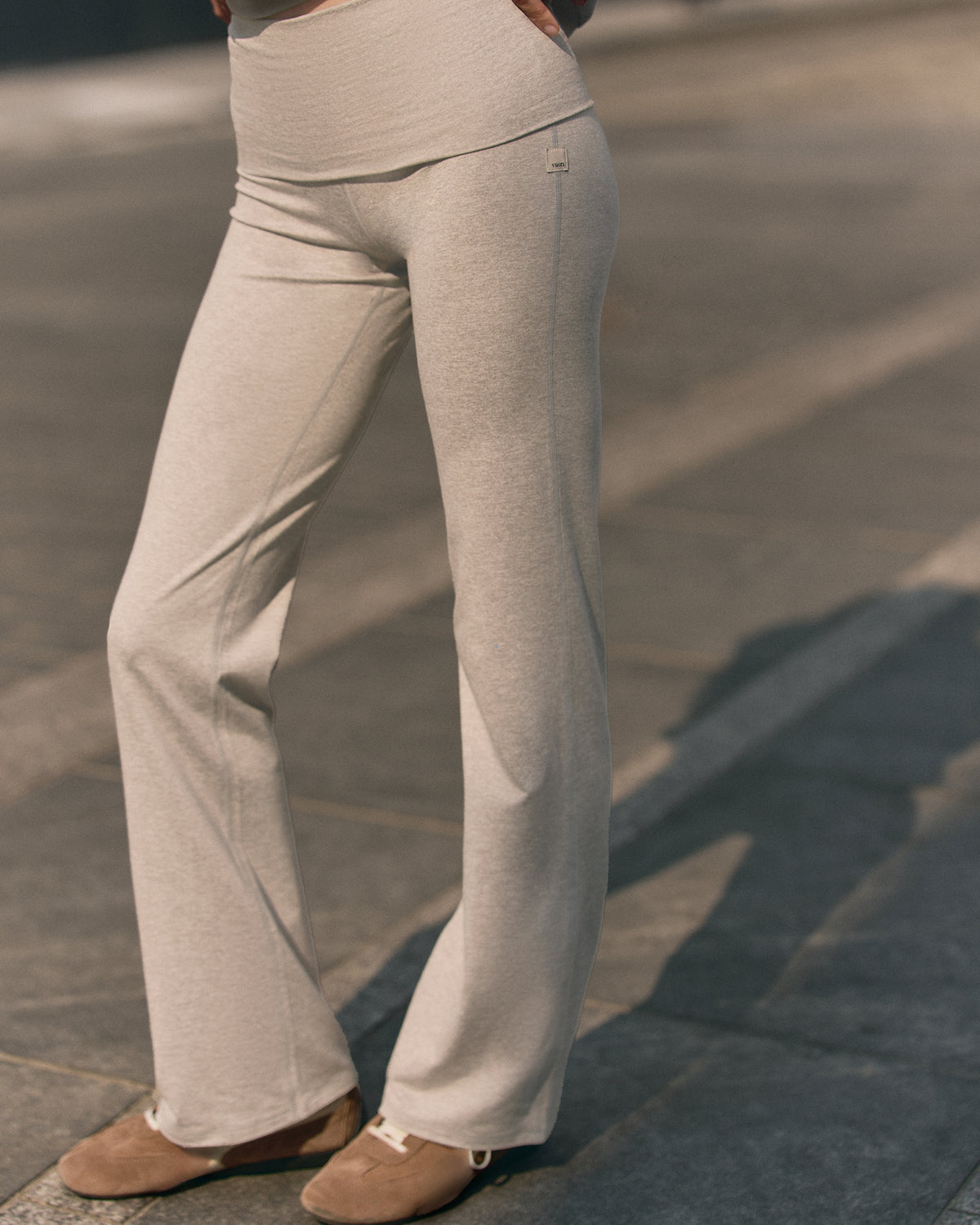 Granite Foldover Straight Leg Women's Oatmeal Heather Pant