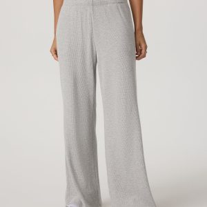 Waffle Wideleg Pant - Short Women's Light Grey Pants
