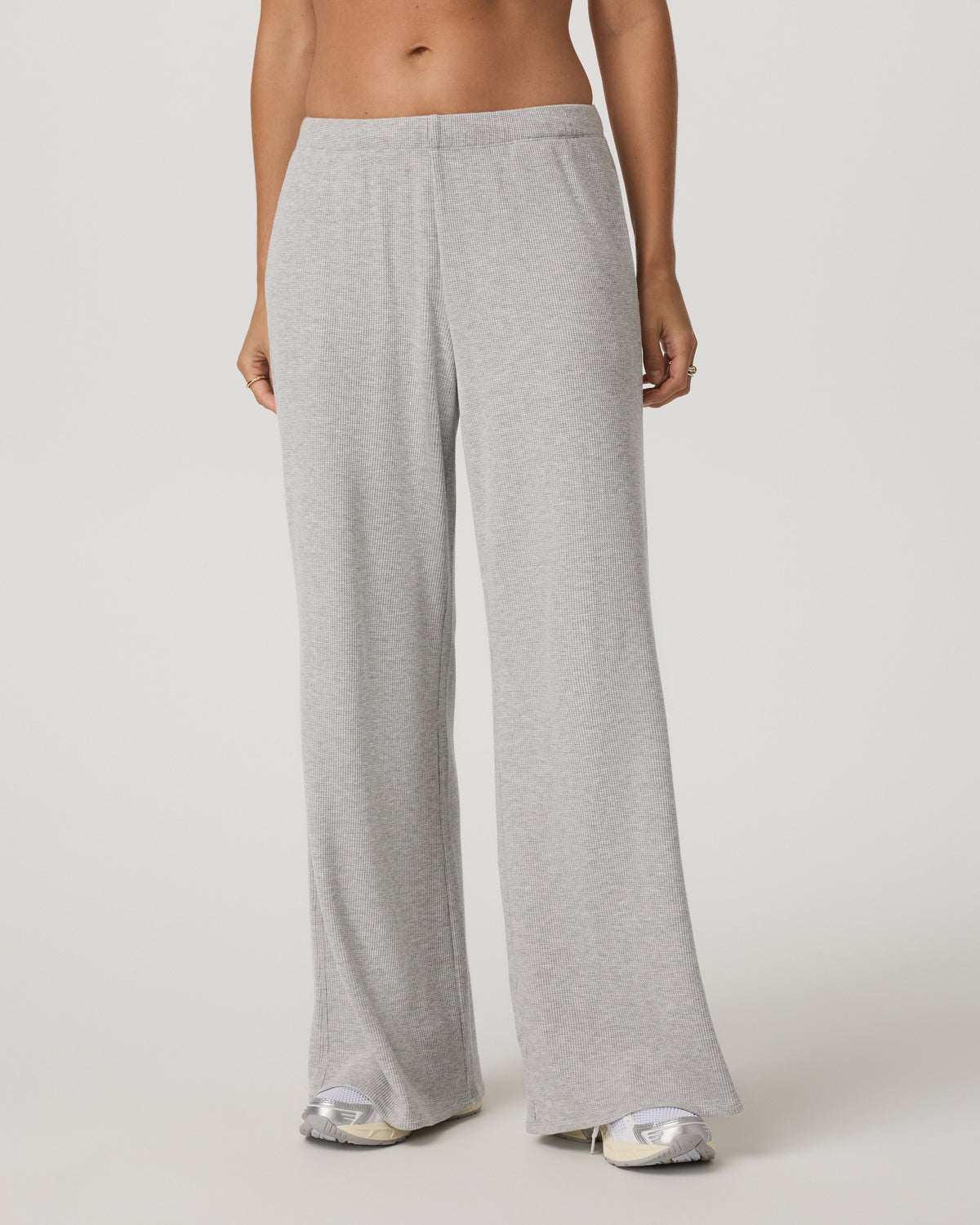 Waffle Wideleg Pant - Short Women's Light Grey Pants