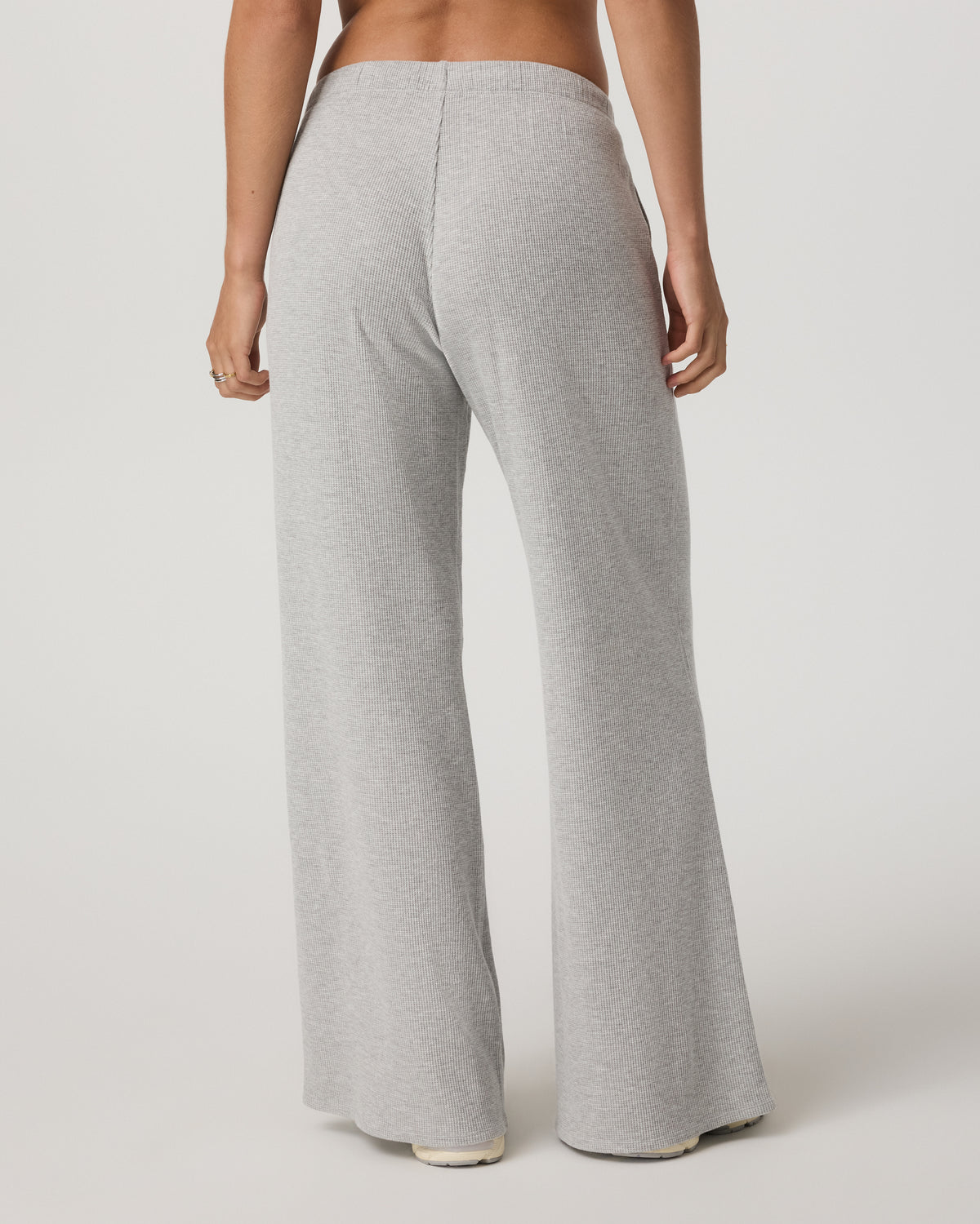 Waffle Wideleg Pant - Short Women's Light Grey Pants - Image 3