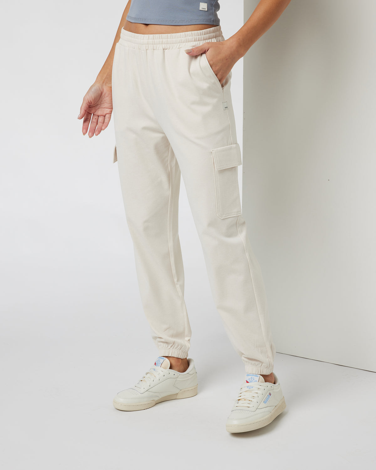 Boyfriend Cargo Sweatpant Milkweed Heather