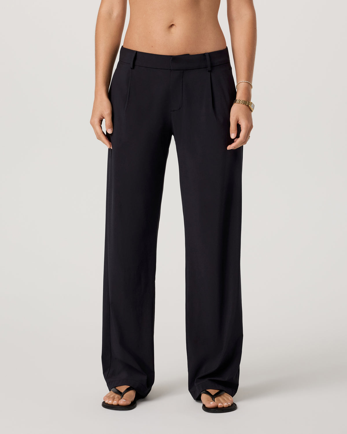 Villa Low Slung Trouser Women's Black Low-Rise Pants